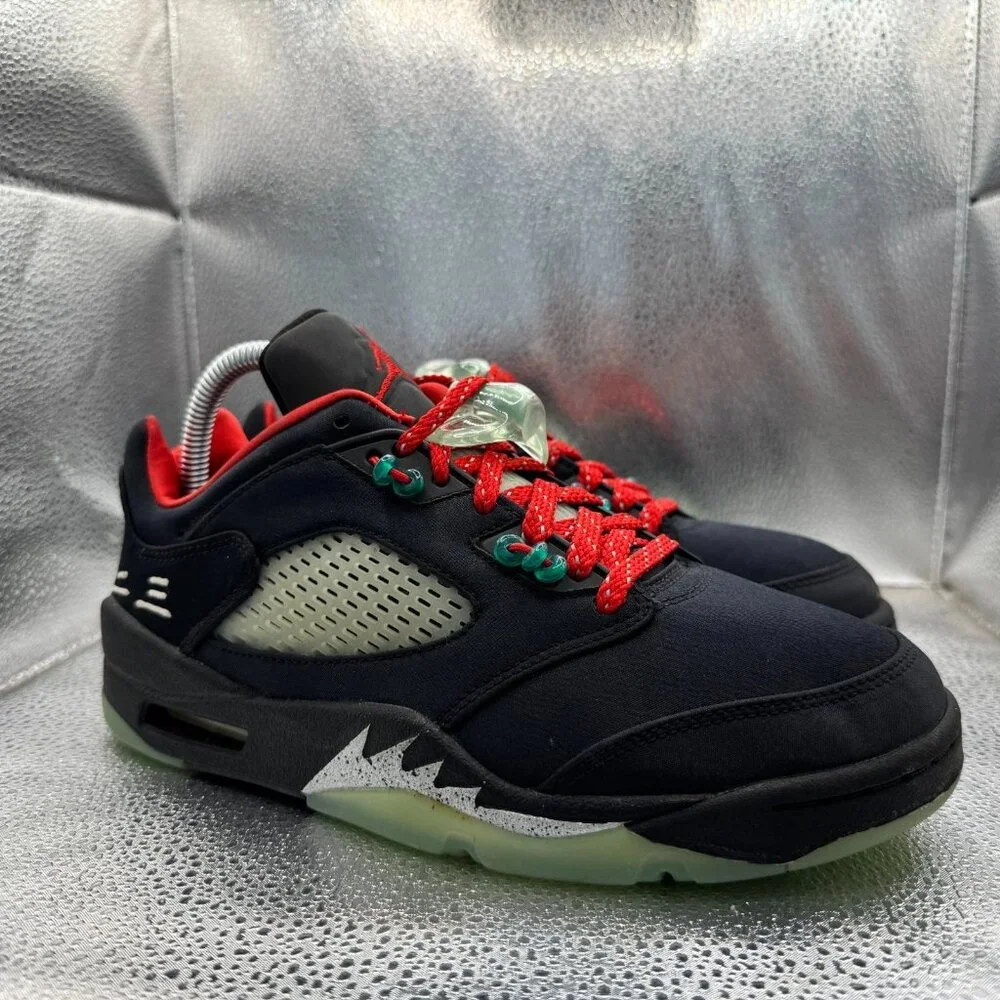 Size 6 Nike Air Jordan 5 Retro Low Mens Black‎ Comfort Sneaker Shoes DM4640-036